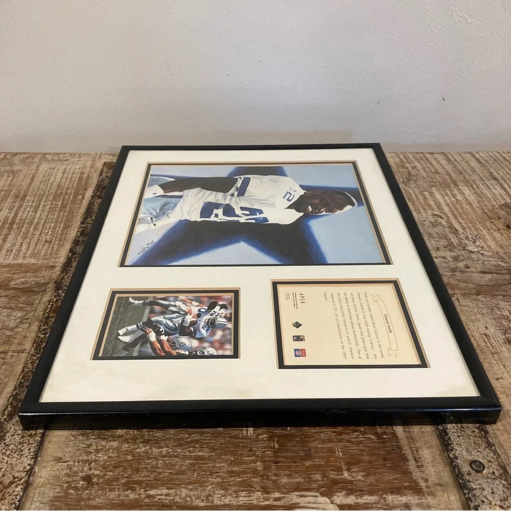 1996 Emmitt Smith Dallas Cowboys Framed Collectible Wall Art Football Plaque